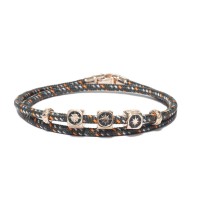 GREY CORD BRACELET/925 SILVER ELEMENTS/ENAMEL BR-OCE06x2CO
