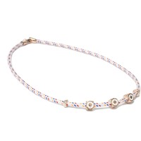 WHITE CORD NECKLACE/925 SILVER ELEMENTS/ENAMEL CL-OCE05CO