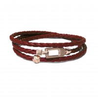RED LEATHER & 925 SILVER BRACELET br-eldo06bo