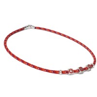 RED CORD NECKLACE/925 SILVER ELEMENTS/ENAMEL CL-OCE03CR