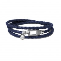 BLUE LEATHER & 925 SILVER BRACELET br-eldo04br