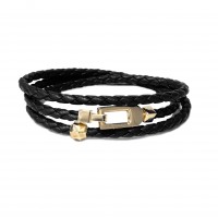 BLACK LEATHER & 925 SILVER BRACELET br-eldo01by
