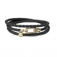 GREY LEATHER & 925 SILVER BRACELET br-eldo02by