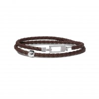 BROWN LEATHER & 925 SILVER BRACELET br-eldo03ar