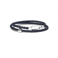 BLACK LEATHER & 925 SILVER BRACELET br-eldo04ar