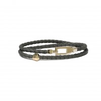 GREY LEATHER & 925 SILVER BRACELET br-eldo02ay