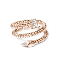 Rose gold-plated silver ring with crystals aniside02cx