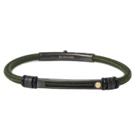 Green polyester, stainless steel clasp with rose gold screw brstpo122