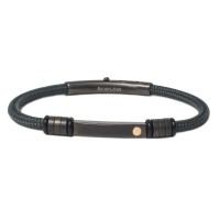 Grey polyester, stainless steel clasp with rose gold screw brstpo128