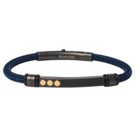 Blue polyester, stainless steel clasp with rose gold screw brstpo129
