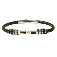 Green polyester, stainless steel clasp with rose gold screw brstpo104