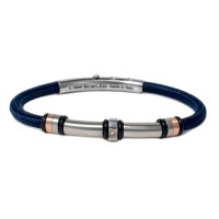 Blue polyester, stainless steel clasp with diamond brstpo136