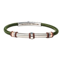 Green polyester, stainless steel clasp with diamond  brstpo139