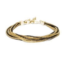 925 silver bracelet black rhodium & yellow gold plated br-inca05y