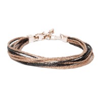 925 silver bracelet black rhodium & rose gold plated br-inca06o