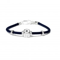 BLUE CORD BRACELET/925 SILVER ELEMENT/ENAMEL BR-OCE10C1GR