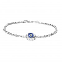 925 SILVER BRACELET/BLUE ENAMEL  BR-OCE51BR