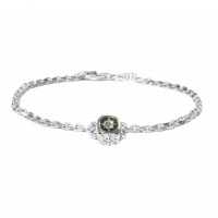925 SILVER BRACELET/GREEN ARMY ENAMEL  BR-OCE51MR