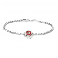925 SILVER BRACELET/RED ENAMEL BR-OCE51RR