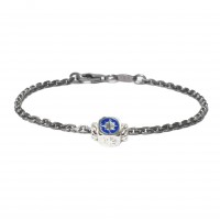 925 SILVER BLACK BRACELET/BLUE ENAMEL BR-OCE53BR