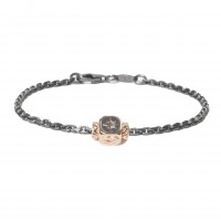 925 SILVER BLACK BRACELET/GREY ENAMEL BR-OCE53GO