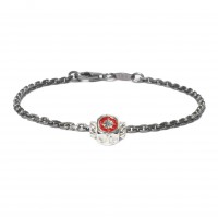 925 SILVER BLACK BRACELET/RED ENAMEL BR-OCE51NO