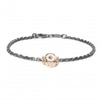 925 SILVER BLACK BRACELET/WHITE ENAMEL BR-OCE53WO