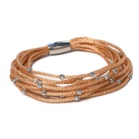 Rosé colour multistrand bracelet with 925 silver beads br-venere03a