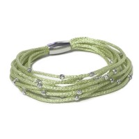 Green colour multistrand bracelet with 925 silver beads br-venere09a