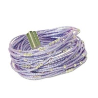 Lilac colour multistrand bracelet with 925 silver beads br-venere10c