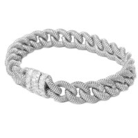Rhodium plated 925 silver bracelet with zirconia brag401a-rhodium