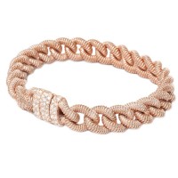 Rose gold plated 925 silver bracelet with zirconia brag401a-rosé