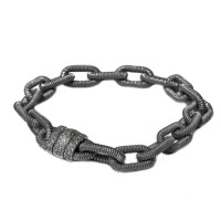 Black rhodium plated 925 silver bracelet with zirconia brag402a-black