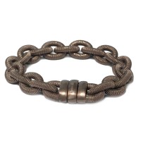 Brown rhodium plated 925 silver bracelet brag403-brown