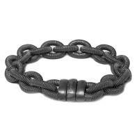 Black rhodium plated 925 silver bracelet brag403-black