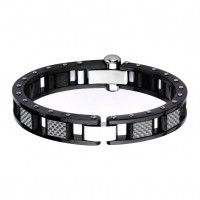 Inox White Carbon Figure IP Black Bracelet