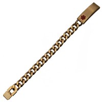 Inox Men's IP Gold Curb Chain Medical ID Bracelet