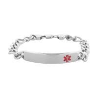 Inox Men's Stainess Steel Engravable ID Medical Alert Bracelet