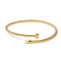 Bangle in yellow gold-plated silver with crystals briside00c