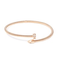 Bangle in rose gold-plated silver with crystals  briside02c