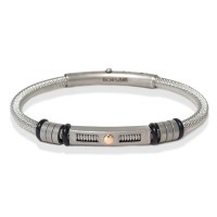 Natural steel bangle/one 18k gold screw brstau01