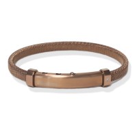 Brown stainless steel bangle/diamond brstau12