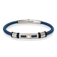 Blue steel bangle/one 18k gold screw brstau18