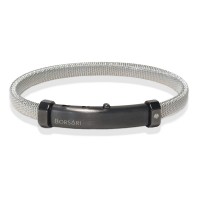 Natural stainless steel bangle/diamond brstau41