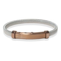 Natural stainless steel bangle/diamond brstau42