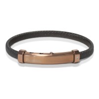 Black stainless steel bangle/diamond brstau43