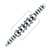 Inox Men's Stainless Steel Biker Bracelet With Black Rubber Connector