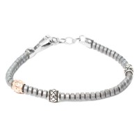Grey hematite bracelet with 925 silver clasp br-tibet13