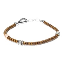 Brown hematite bracelet with 925 silver clasp br-tibet15