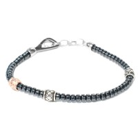 Black hematite bracelet with 925 silver clasp br-tibet16
